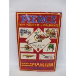 A Pierce Farm Machines & Implements pictorial enamel sign, with significant restoration mainly to
