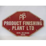 A Product Finishing Plant Ltd of Bilston, West Midlands, aluminium sign, 19 1/2 x 12".