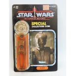 Star Wars - Original carded Power of the Force EV-9D9 figure on an unpunched card with good edges,