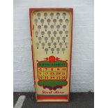 An original painted fairground panel, roll down numbers game, lovely original fairground art from