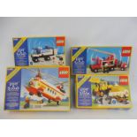 Four circa 1980s Lego 'Light and Sound' boxed sets, to comprising Police and Fire vehicles,