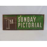 A rare railway enamel sign '1st' Sunday pictorial enamel sign in original frame, 43 x 16 1/4".