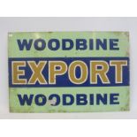 A rectangular double sided tin advertising sign, to one side 'Woodbine Export' and 'Bristol Tipped