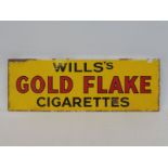 A Wills's Gold Flake Cigarettes rectangular double sided enamel sign with top flange, 24 1/2 x 8 1/