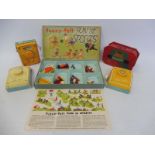 Three 1960s Fisher Price nursery rhyme pocket radio music boxes, a Chinese squeeze box and a