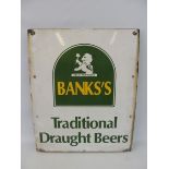 A Banks's Traditional Draught Beers rectangular enamel sign, 20 1/2 x 25".