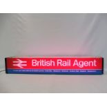 A British Rail Agent illuminated lightbox, 39 1/2" wide x 6 1/2" high x 6 1/2" deep.