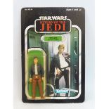 Star Wars - Original carded Kenner Return of the Jedi Han Solo figure in the Bespin outfit,