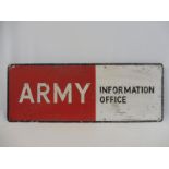 An Army Information Office rectangular metal sign, 48 x 18".