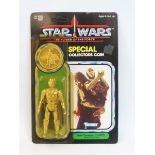 Star Wars - Original carded Power of the Force C3PO figure, card unpunched, bubble is yellowed, in a