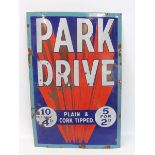 A Park Drive rectangular enamel sign, 24 x 36".