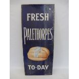 A 'Fresh Palethorpes' sausages To-Day' rectangular part pictorial enamel sign, 15 x 36".