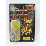Star Wars - Original carded Return of the Jedi Teebo tri-logo figure, presented on an unpunched card