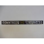 A rare Rowntree's Chocolates and Pastilles narrow enamel strip, in good condition, 24 x 2".