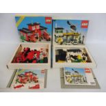 A boxed Lego 1981 Fire Station set, no. 6382, box in excellent condition, plus a no. 381 1979 Police