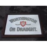 A large 'Worthington on Draught' advertising mirror, 36 3/4 x 26 1/2".