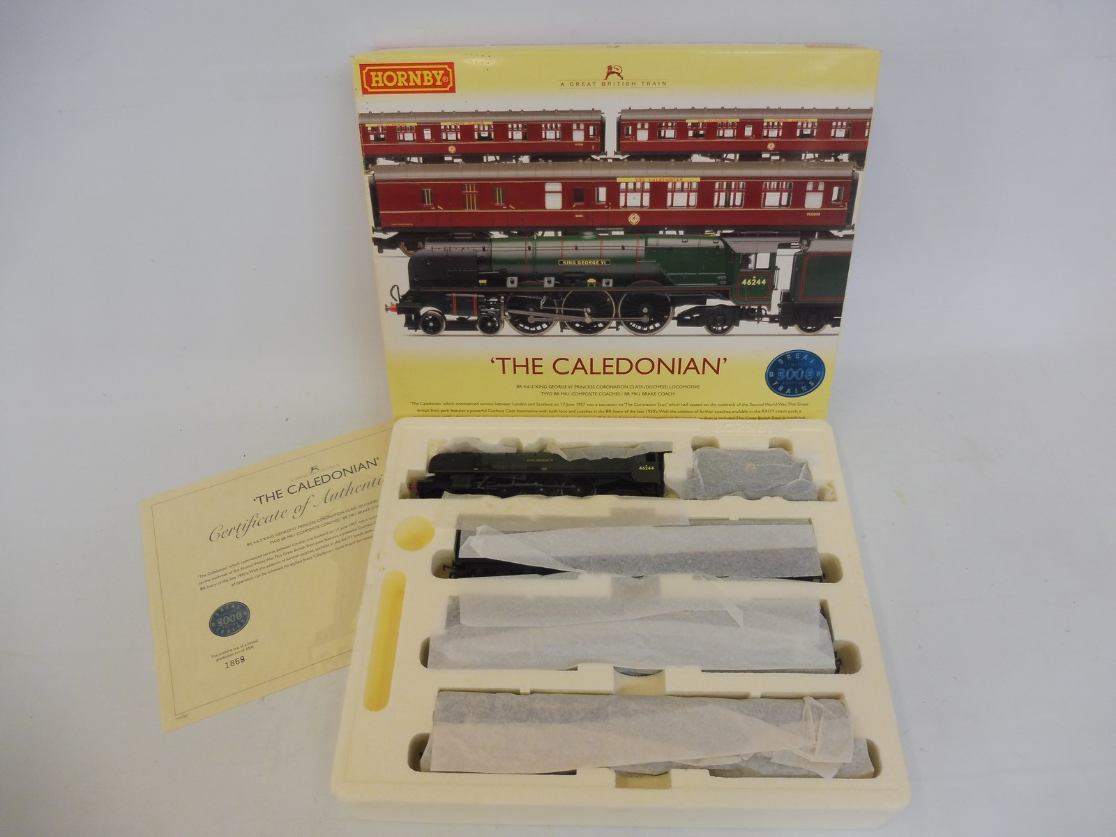 A boxed Hornby 'The Caledonian' set BR 462 King George V Coronation Class Duchess.