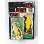 Star Wars - Original carded Return of the Jedi Aman Aman tri-logo figure, Made in Hong Kong,