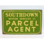 A Southdown Motor Services Ltd. Parcel Agent double sided enamel sign in very good condition, 16 x