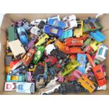 A tray of Matchbox, Hot Wheels etc of various eras.