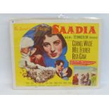 An original cinema poster 'Saadia' 1954, USA, lovely colour in great condition, 28 x 22".