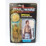 Star Wars - Original carded Kenner Power of the Force General Lando figure, 92 back, card faded,