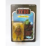 Star Wars - Original carded Kenner Return of the Jedi Gamorrean Guard, 65 back, small wave, yellowed