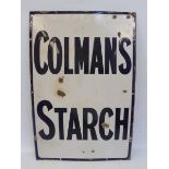 A Colman's Starch rectangular enamel sign, 24 x 36".