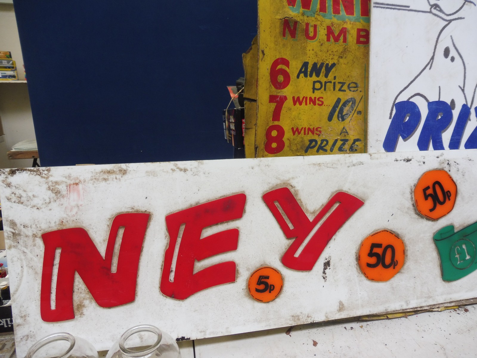 A quantity of original fairground items to include signs, shooting gallery accessories, fairground - Image 4 of 5