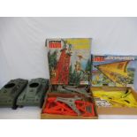 Original Action Man - a selection of vehicles to include a boxed training tower, boxed Skyhawk and