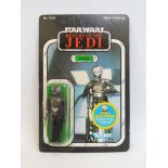 Star Wars - Original carded Kenner Return of the Jedi Zuckuss figure, 48 back, unpunched card, the