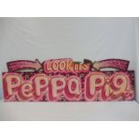 A fairground brightly coloured wooden sign 'Look It's Pepper Pig', 68 x 22".