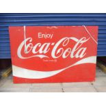 A very large Coca Cola American diner advertising sign, 66 x 44".