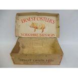 An unusual and rarely seen Ernest Ostler's Yorkshire Sausages rectangular cardboard dispensing box