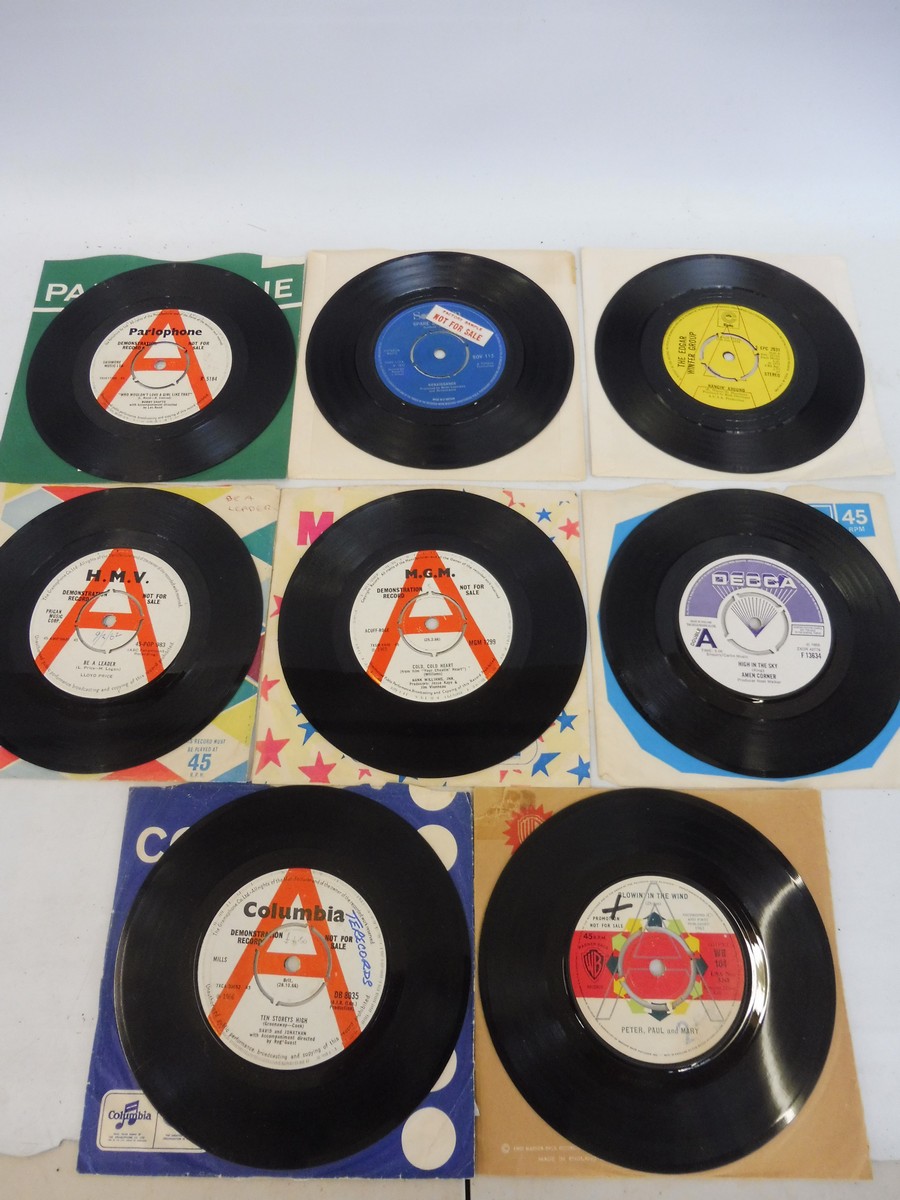 A parcel of eight demo singles, to include Ten Stories High, Peter Paul and Mary, Amen Corner, Edgar