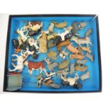 A small quantity of predominantly lead die-cast farm animals and accessories.