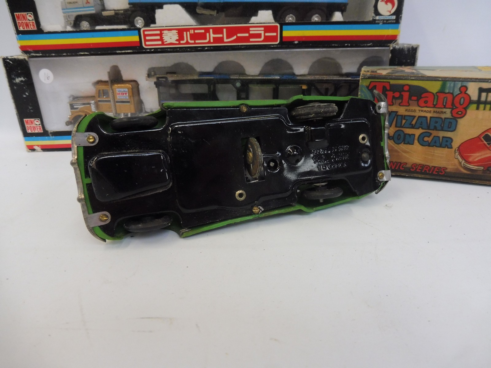 A boxed Tri-ang Wizard tinplate Spot-on-car no.2 series and two boxed super hauliers. - Image 3 of 3