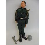 Original Action Man - a circa 1960s painted head figure, wearing a German stormtrooper uniform