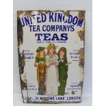 A United Kingdom Tea Company's Teas 'Direct from the Growers' pictorial enamel sign depicting the