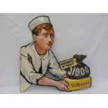 A Sunlight Soap £1000 Guarantee of Purity pictorial die-cut enamel sign depicting the 'baker boy'