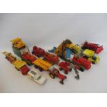 A tray of mainly 1960s/1960s agricultural models to include crawlers, tractors, bulldozers etc.