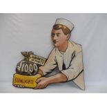 A Sunlight Soap £1000 Guarantee of Purity pictorial die-cut enamel sign depicting the 'baker boy'