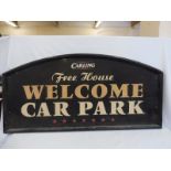 A Carling Freehouse aluminium Welcome sign, 73 x 35".