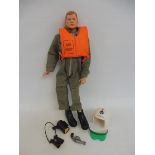 Original Action Man - a 1960s ginger painted head figure, scambled pilot outfit and spares.