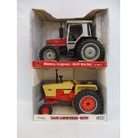 Two boxed Ertl 1:16th scale die-cast tractors comprising the Massey Ferguson 3630 and the Case