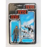 Star Wars - Original carded Return of the Jedi AT-AT Commander tri-logo figure, near mint bubble and