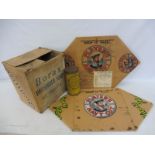Two Players Cigarettes storage box lids, a Borax soap box plus a Vitanut cylindrical tin.