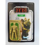 Star Wars - Original carded Kenner Return of the Jedi C3PO figure, 77 back, on an unpunched card,