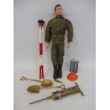 Original Man - a 1960s figure painted head wearing rare combat construction engineer, complete