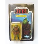 Star Wars - Original carded Kenner Return of the Jedi Gamorrean Guard figure, 79 back, yellowing and
